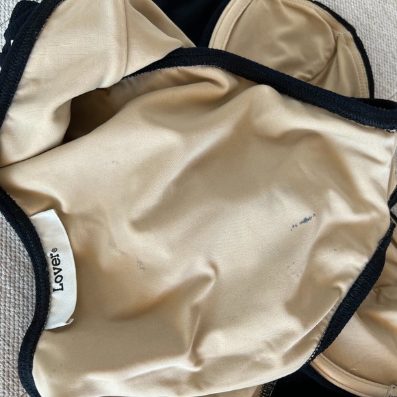 LOVER THE LABEL Black Crochet Strapless Underwire One-Pc, Size M - Picture 4 of 7